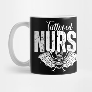 Tattooed Nurse with Bat & Skull Mug